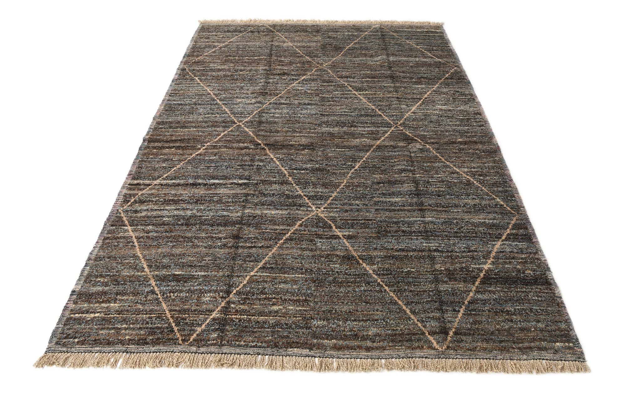 8' 10 x 12' 8 Hand Knotted Moroccan Wool Rug