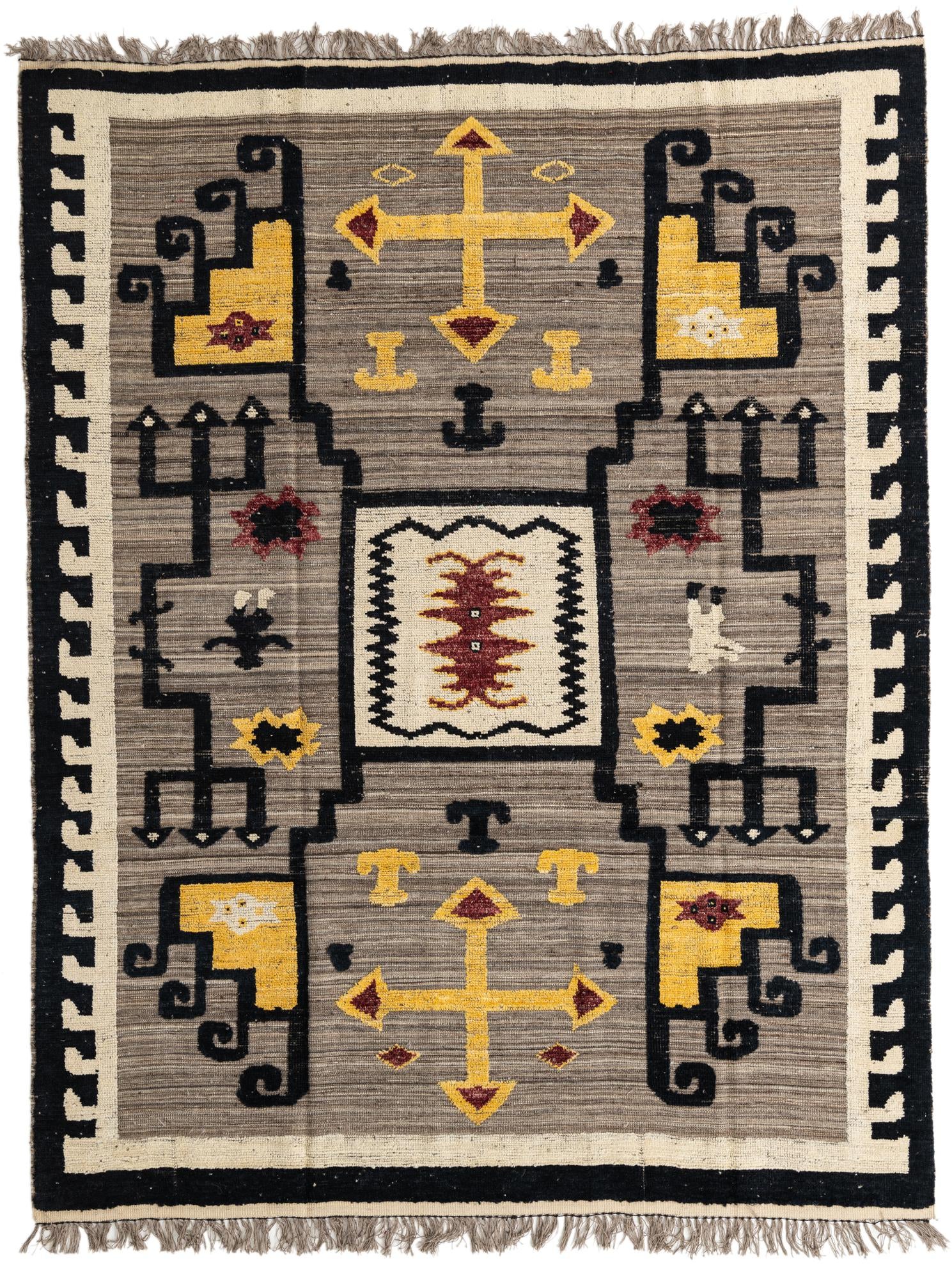 8' x 10' 2 Hand Knotted Moroccan Wool Rug