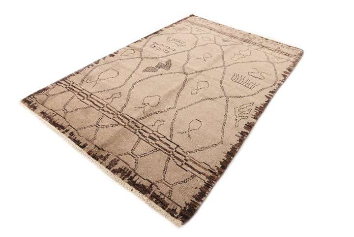 5' x 8' Hand Knotted Moroccan Wool Rug