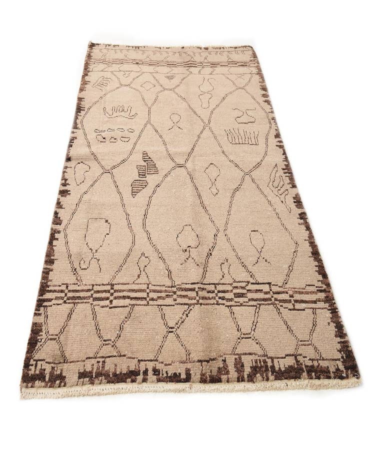 Detail image of 5' x 8' Hand Knotted Moroccan Wool Rug