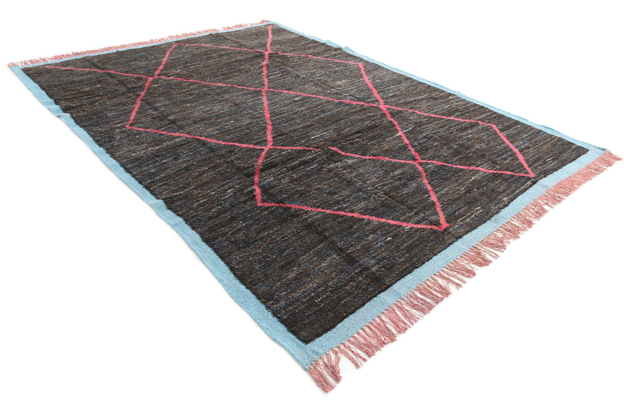 7' 8 x 10' 4 Hand Knotted Moroccan Wool Rug