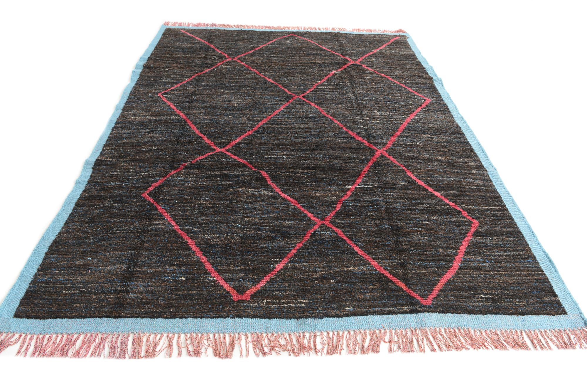 7' 8 x 10' 4 Hand Knotted Moroccan Wool Rug