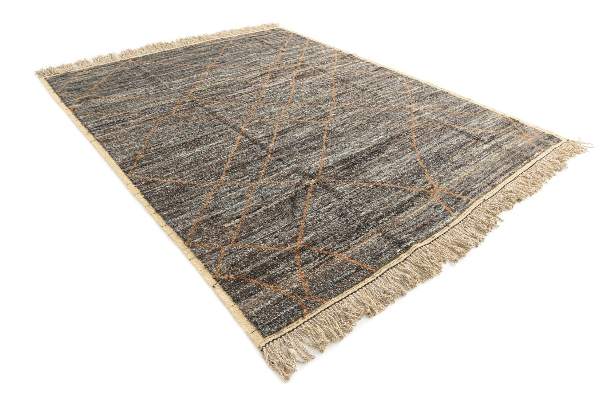 8' 1 x 10' 3 Hand Knotted Moroccan Wool Rug