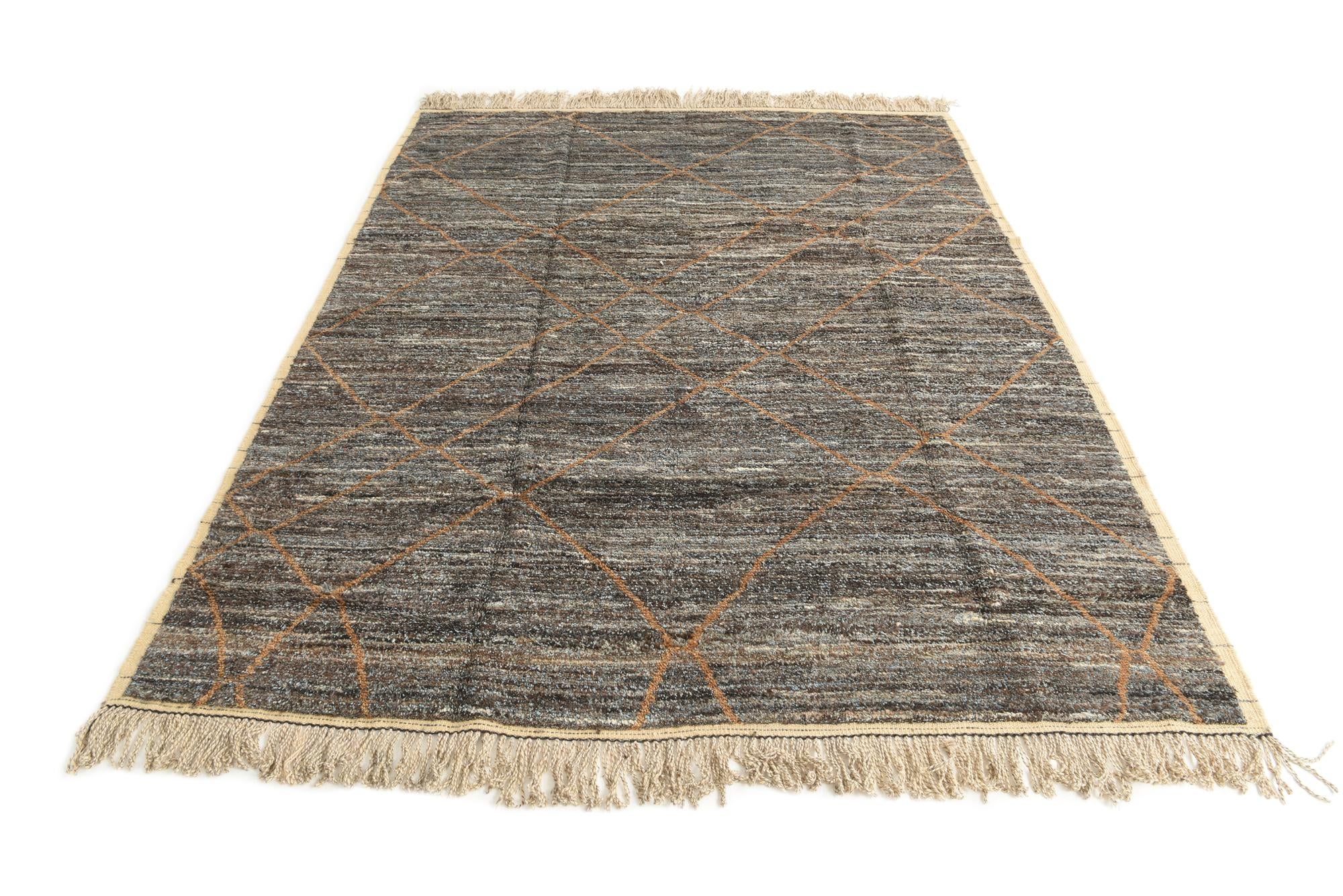 8' 1 x 10' 3 Hand Knotted Moroccan Wool Rug