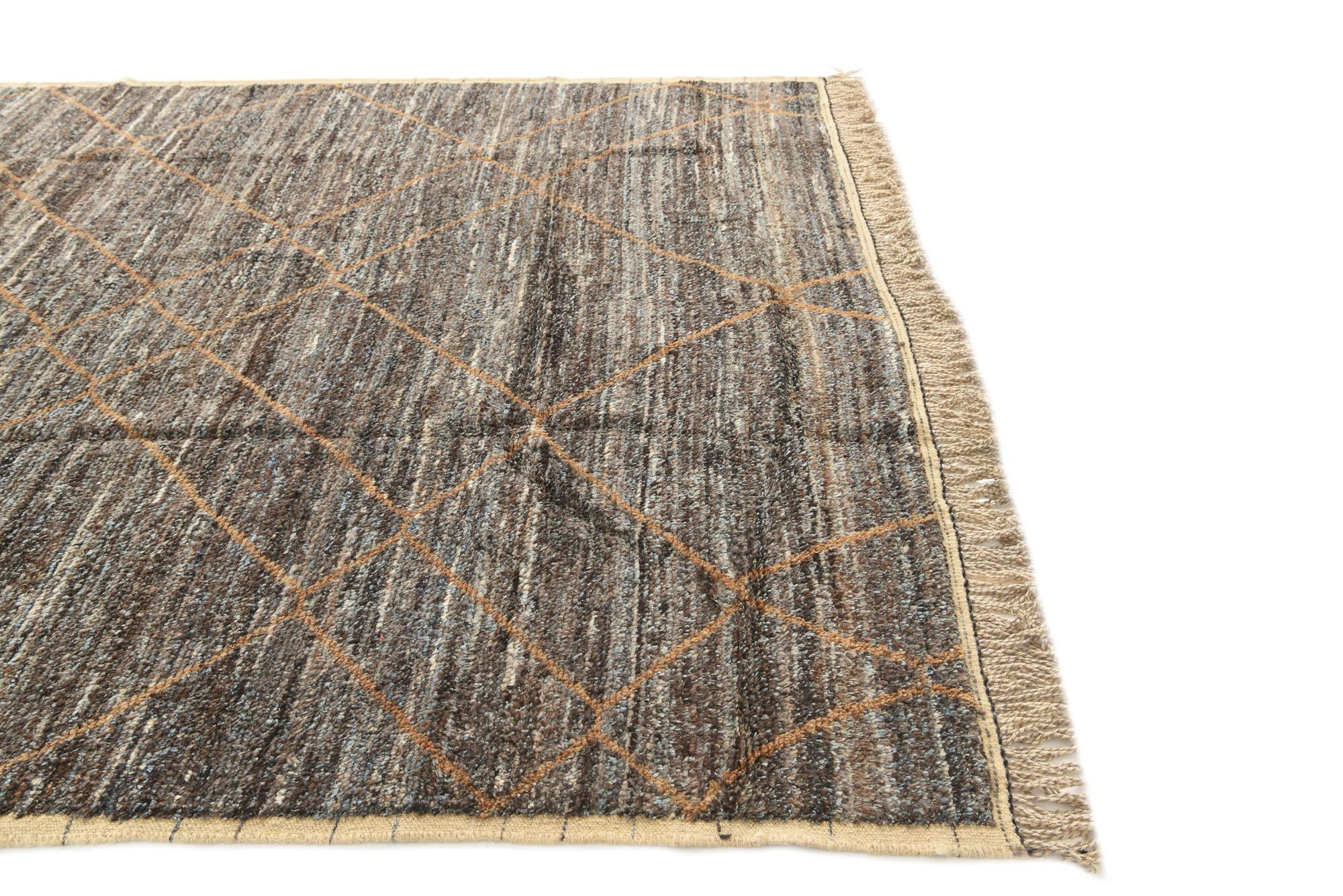 8' 1 x 10' 3 Hand Knotted Moroccan Wool Rug