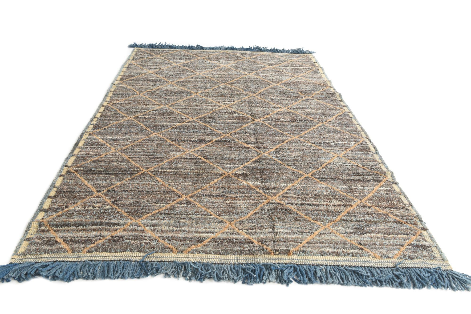 6' 3 x 9' 7 Hand Knotted Moroccan Wool Rug