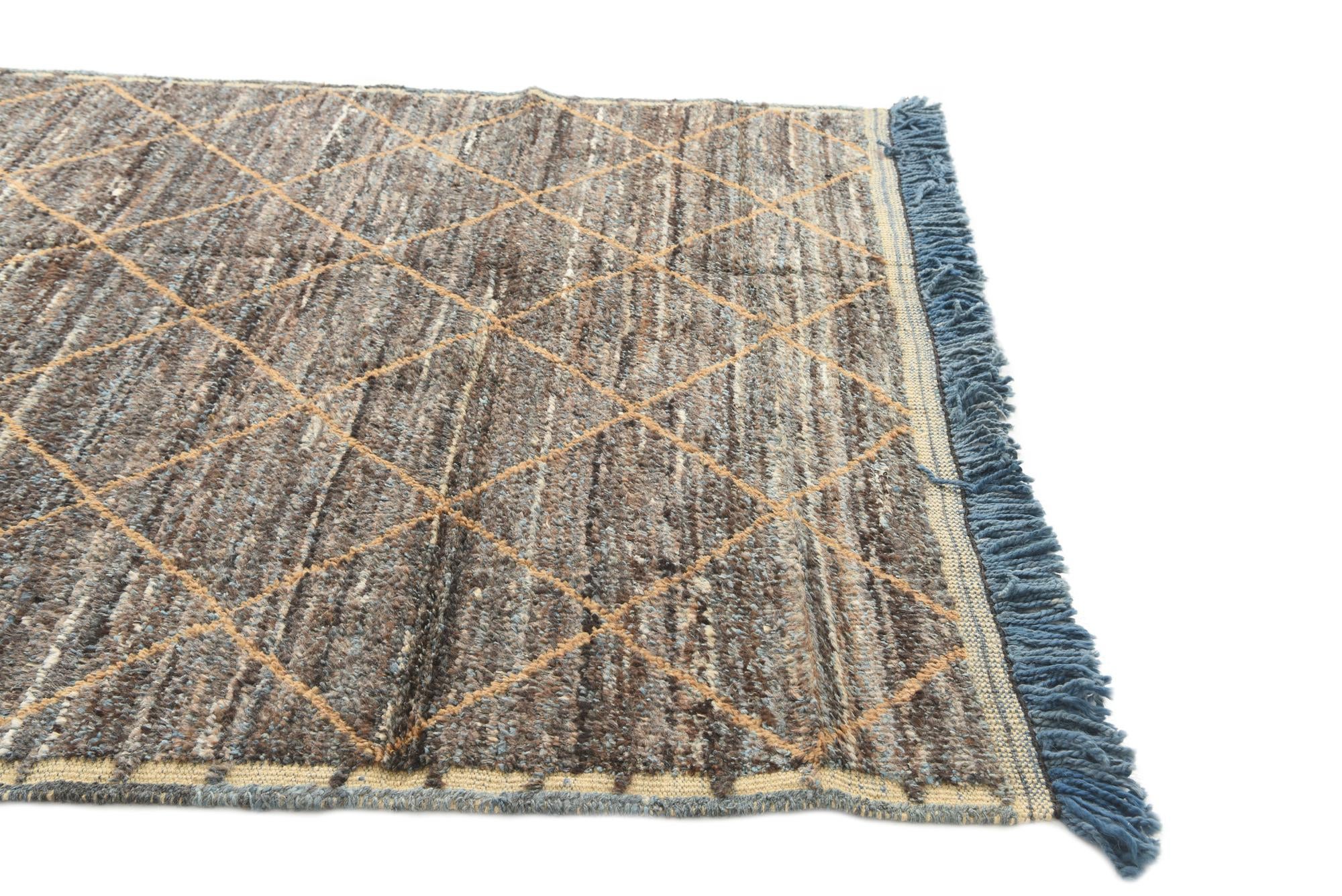 6' 3 x 9' 7 Hand Knotted Moroccan Wool Rug