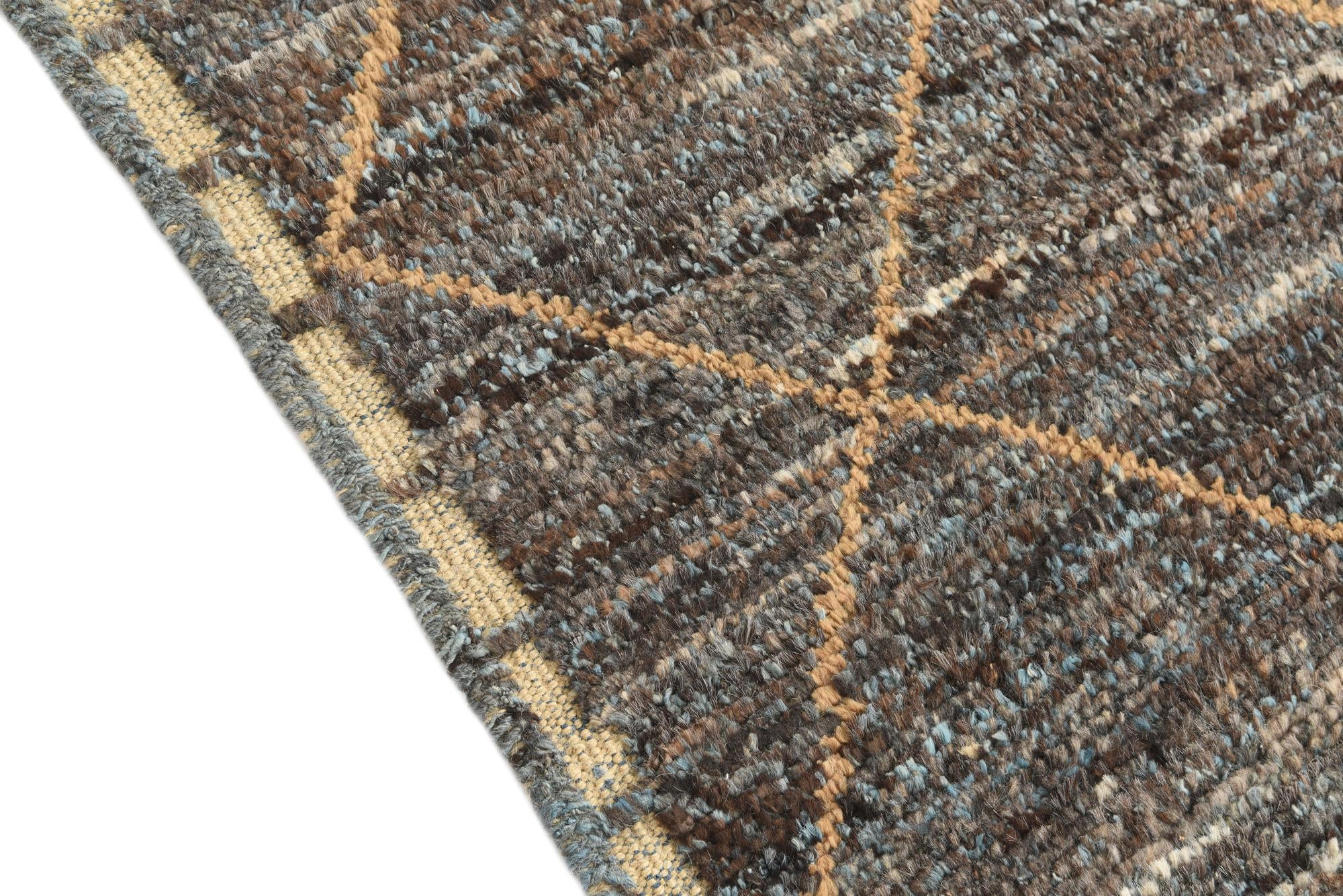 6' 3 x 9' 7 Hand Knotted Moroccan Wool Rug