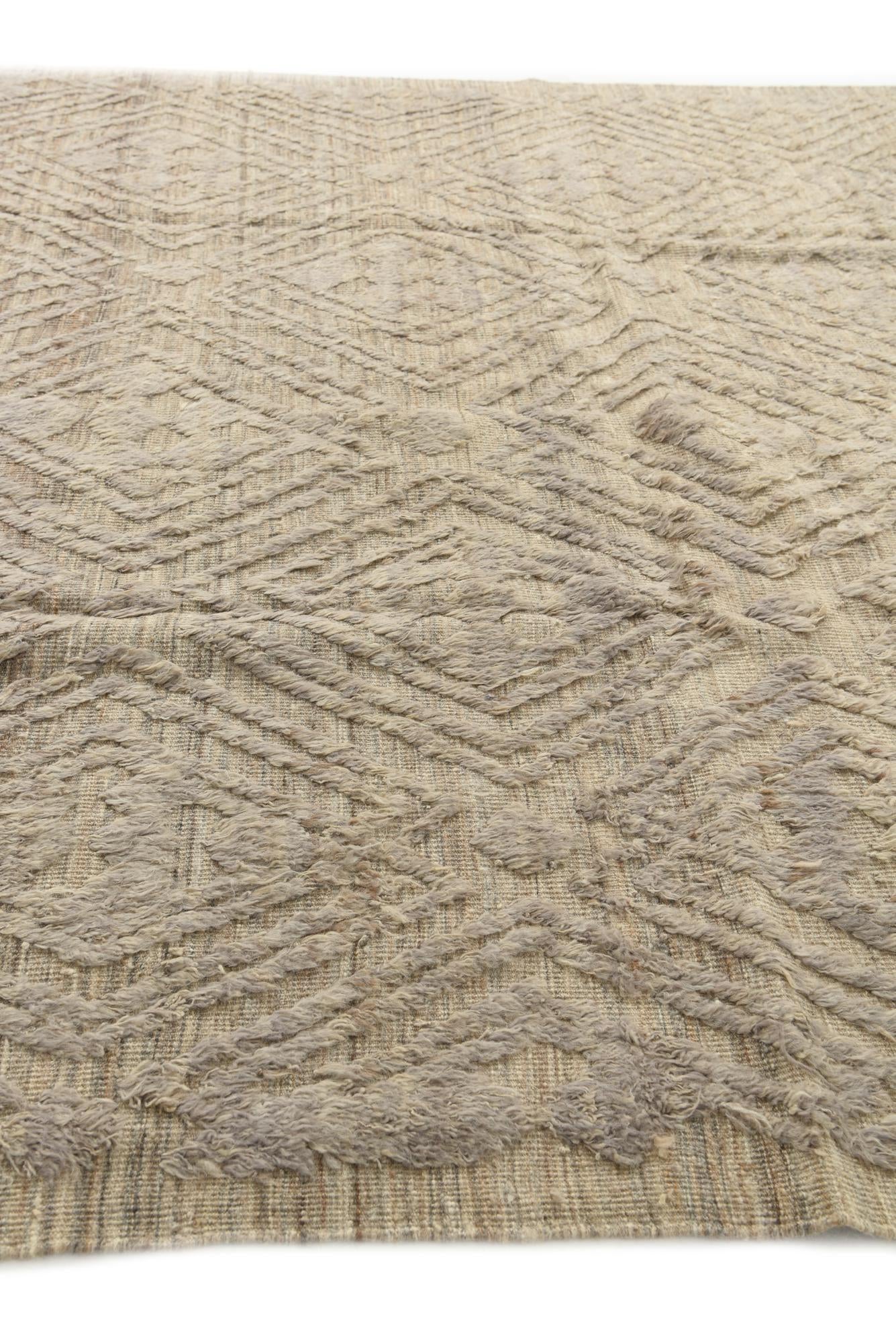 8' 10 x 12' 4 Hand Knotted Moroccan Wool Rug