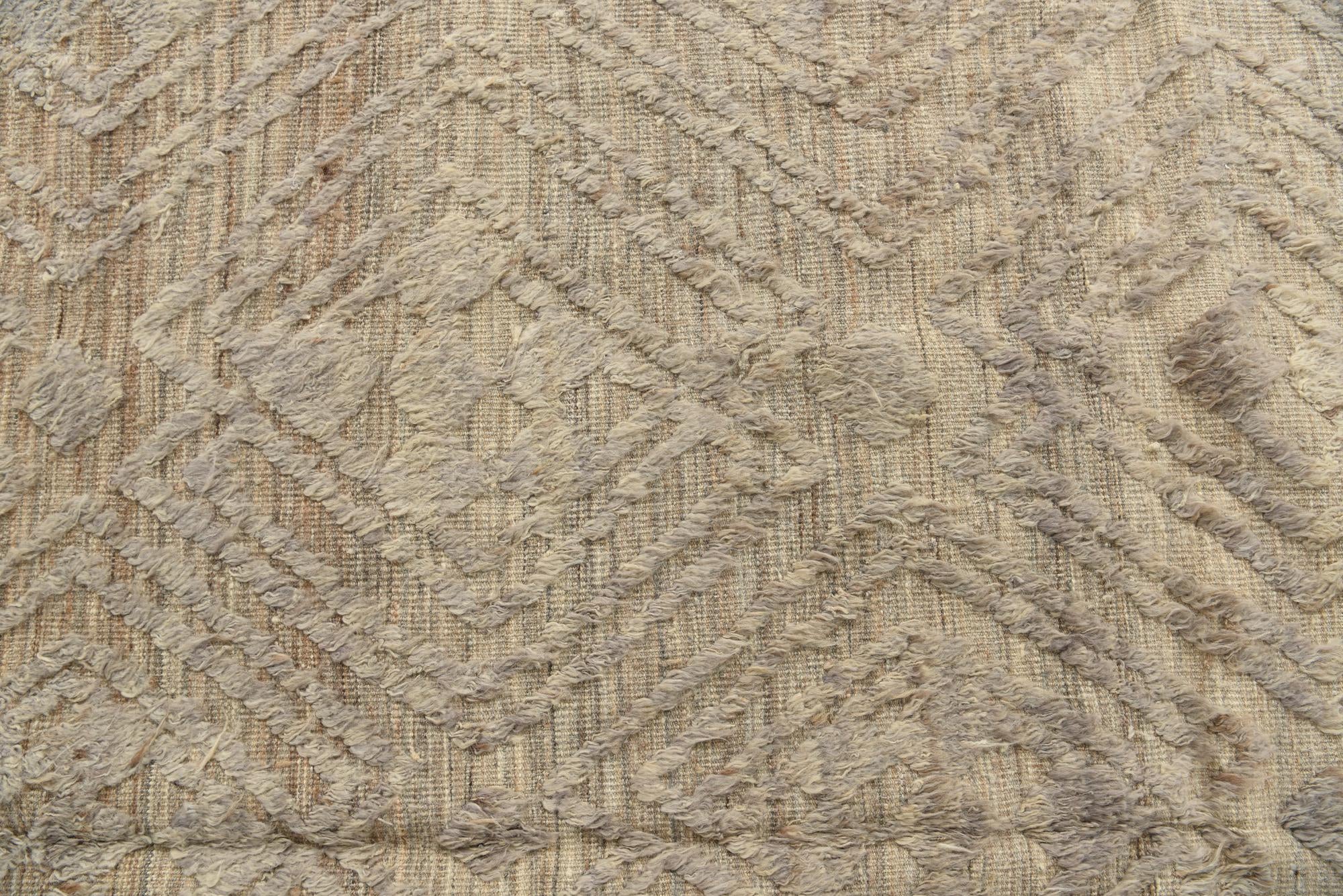 8' 10 x 12' 4 Hand Knotted Moroccan Wool Rug