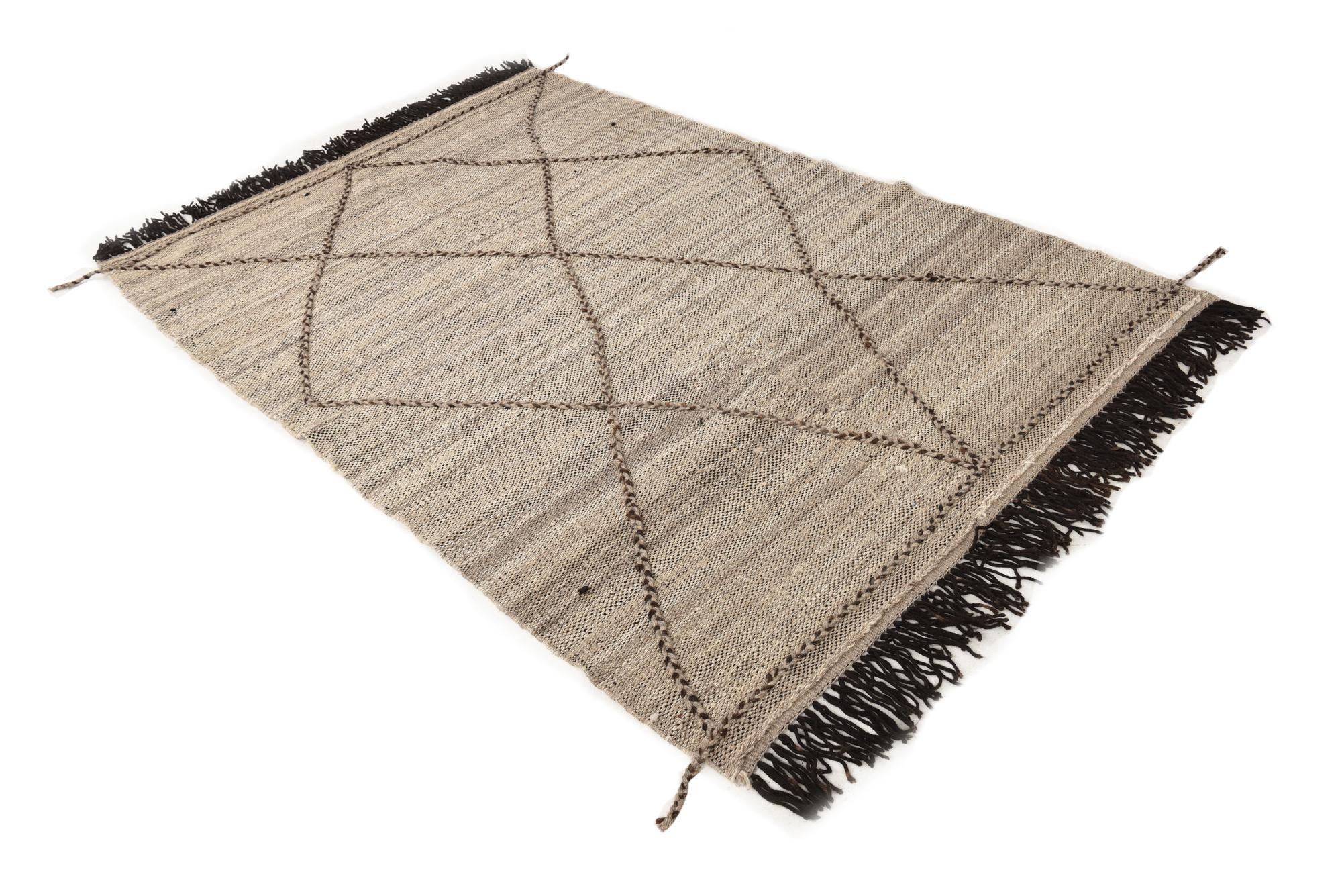 5' 3 x 8' Hand Knotted Moroccan Wool Rug