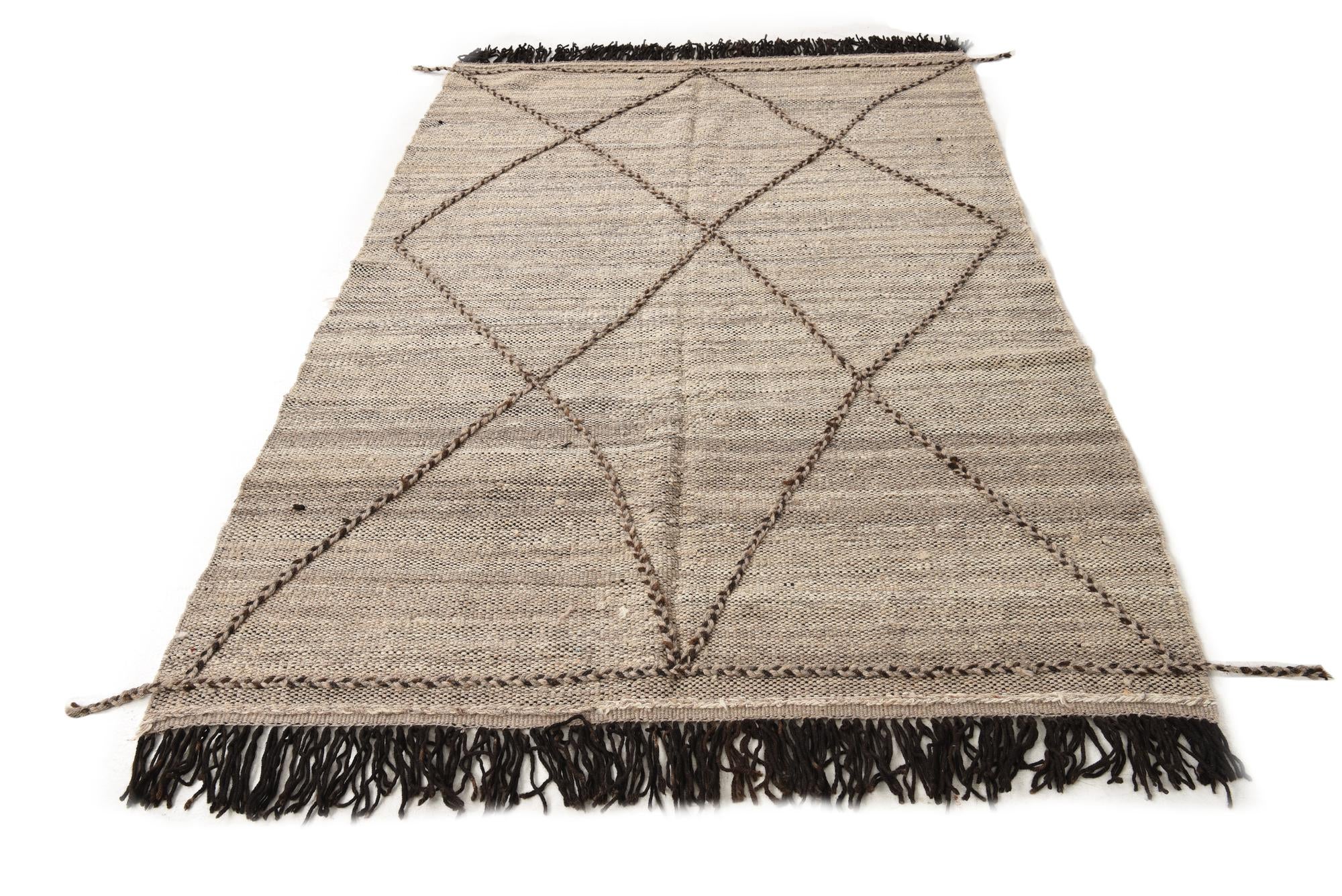 5' 3 x 8' Hand Knotted Moroccan Wool Rug