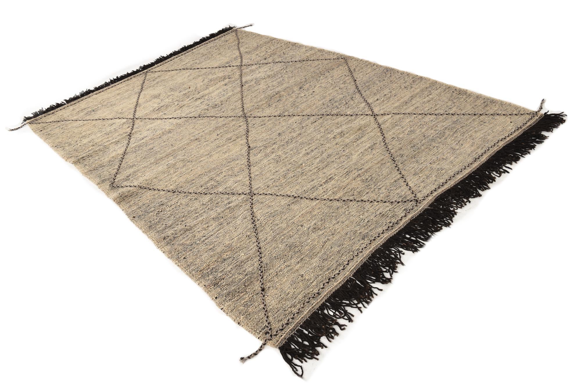 7' x 9' 7 Hand Knotted Moroccan Wool Rug