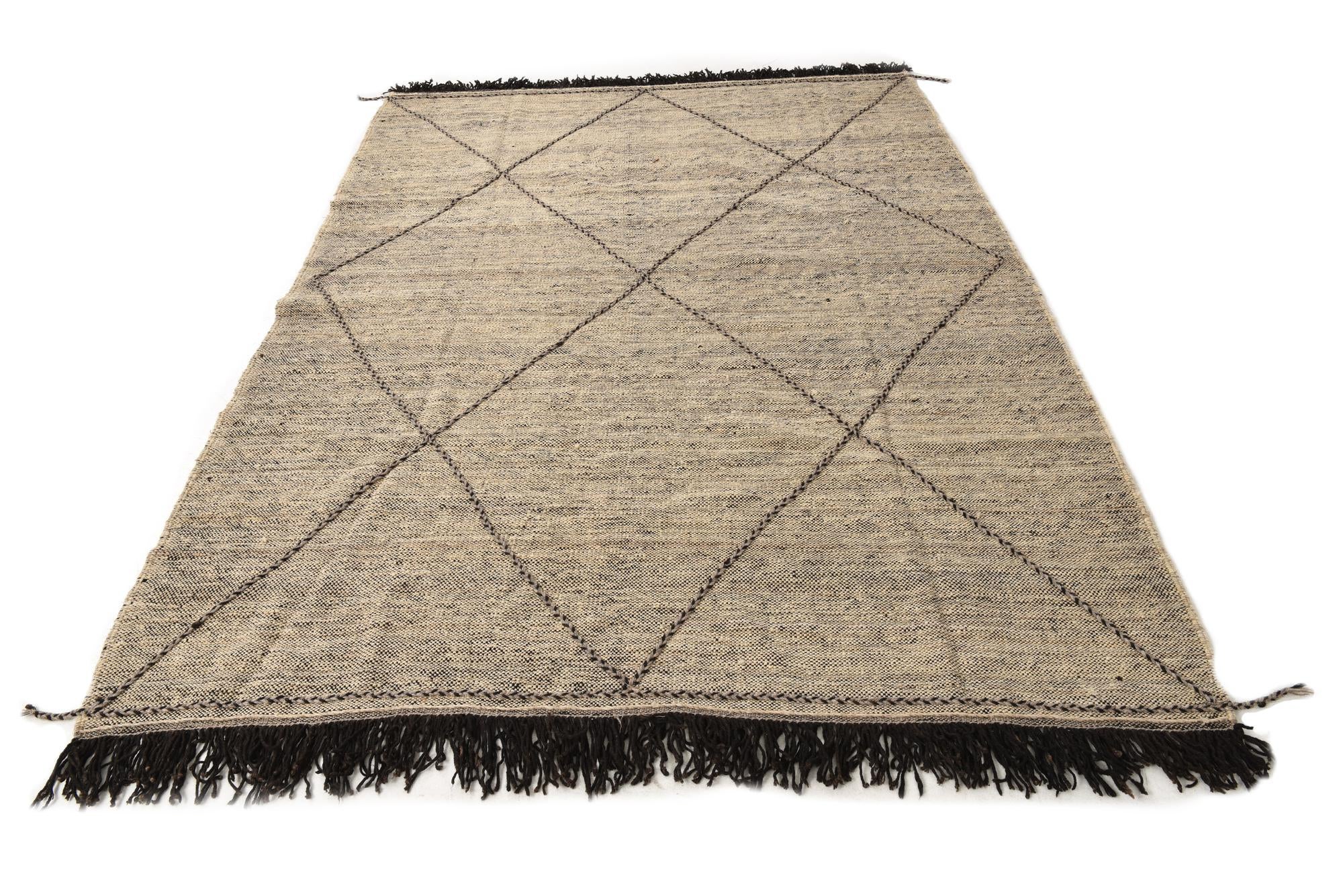 7' x 9' 7 Hand Knotted Moroccan Wool Rug