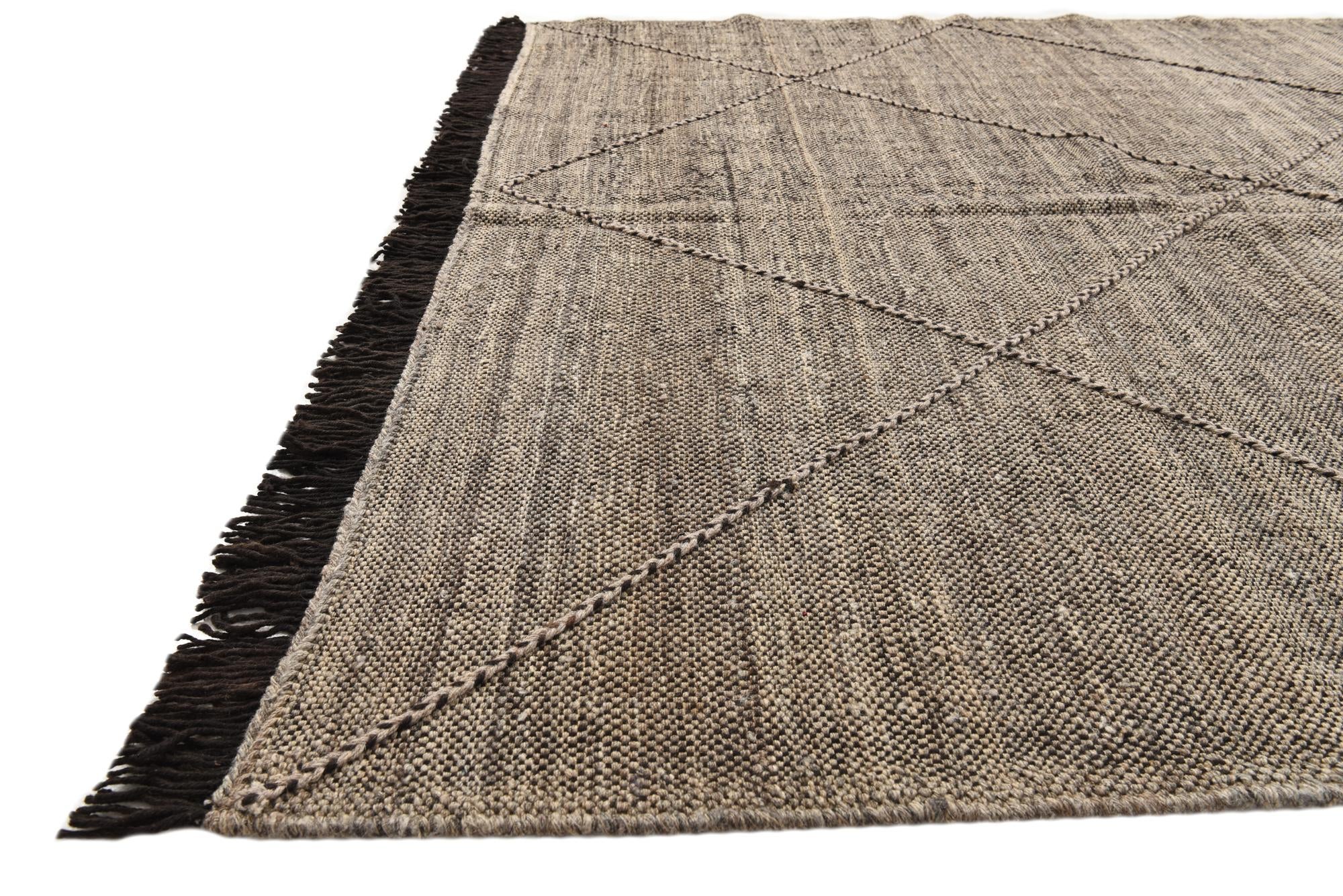 6' 7 x 9' 7 Hand Knotted Moroccan Wool Rug