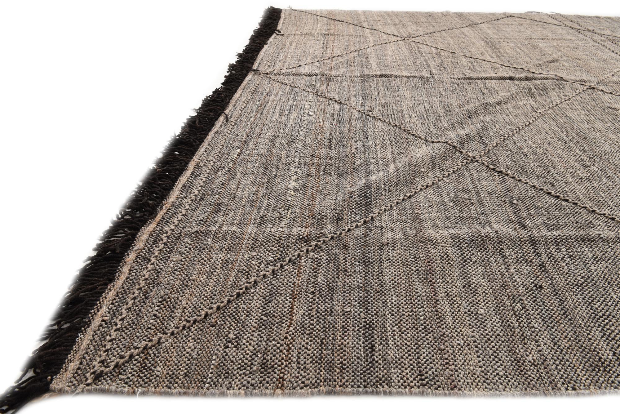 9' 7 x 13' 6 Hand Knotted Moroccan Wool Rug