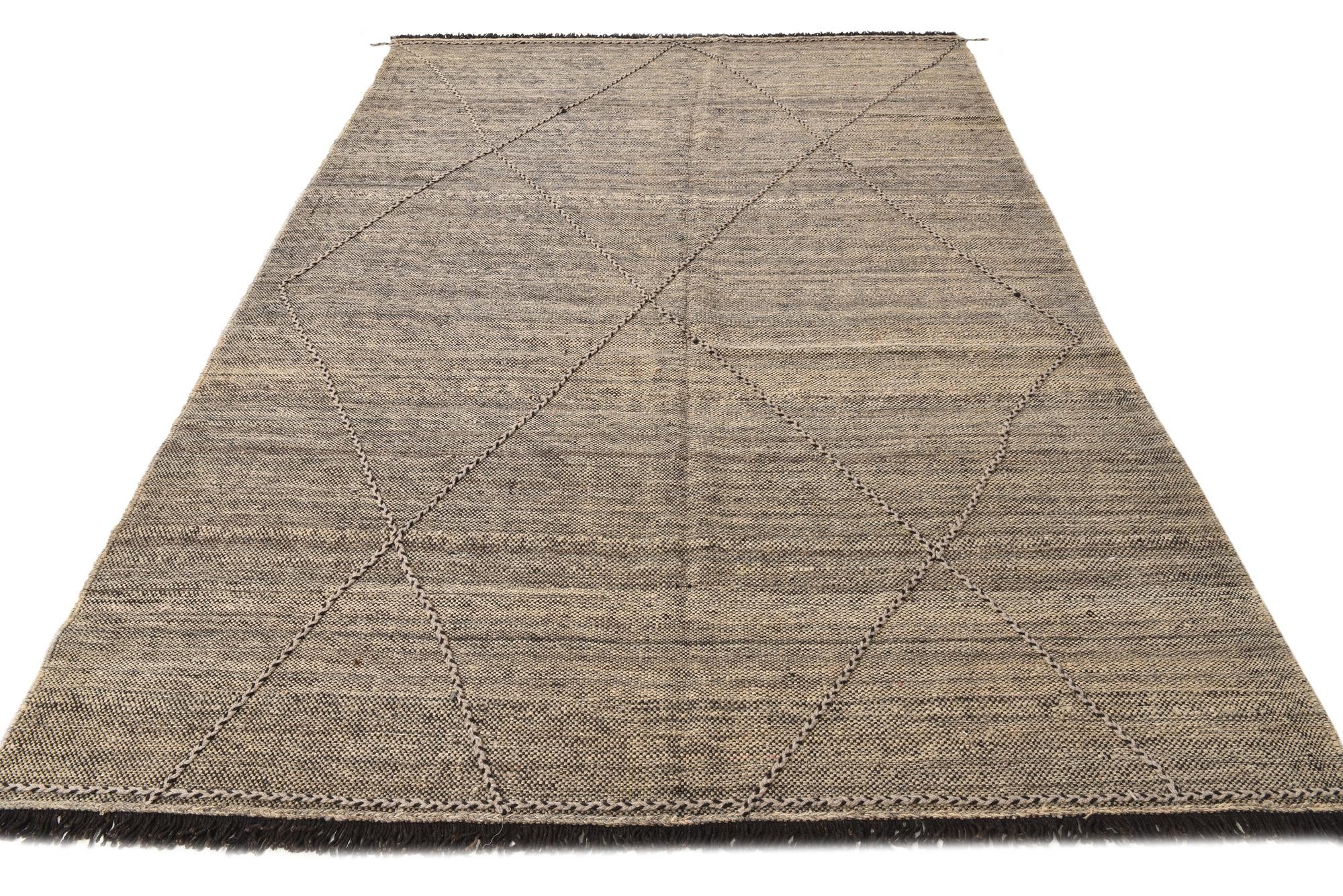 7' x 9' 9 Hand Knotted Moroccan Wool Rug