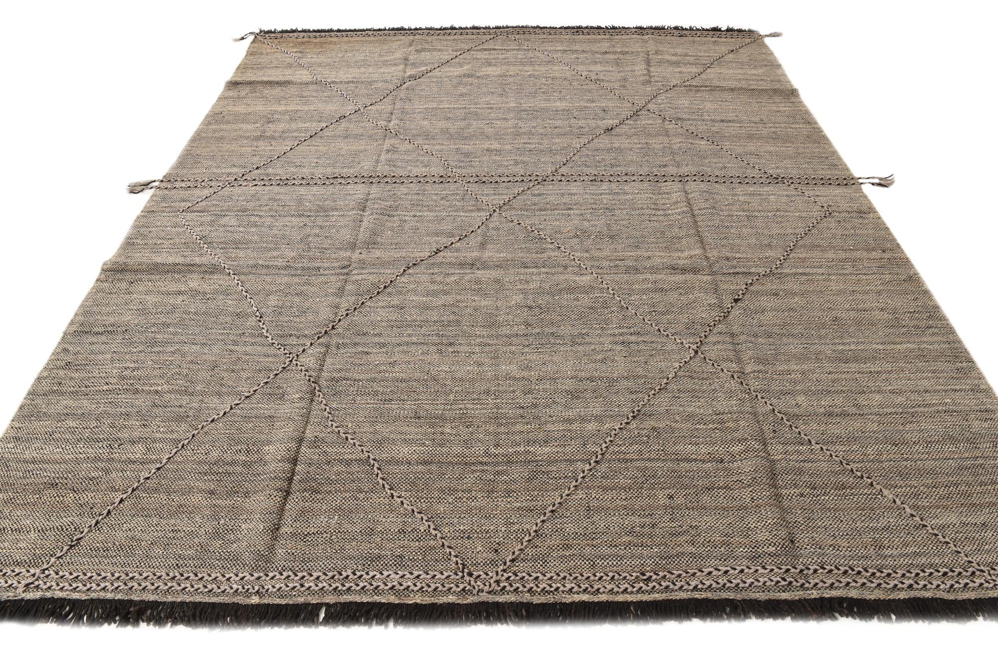 8' 3 x 9' 9 Hand Knotted Moroccan Wool Rug