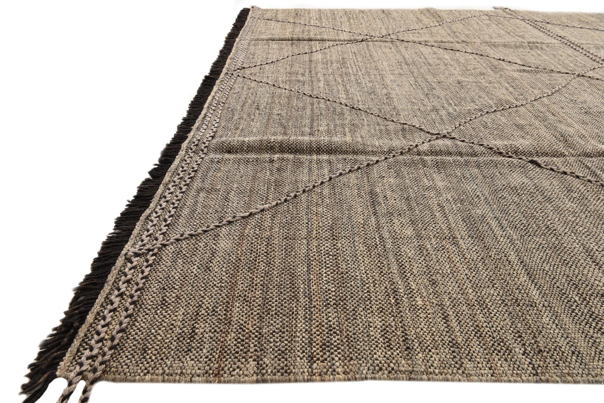 8' 3 x 9' 9 Hand Knotted Moroccan Wool Rug
