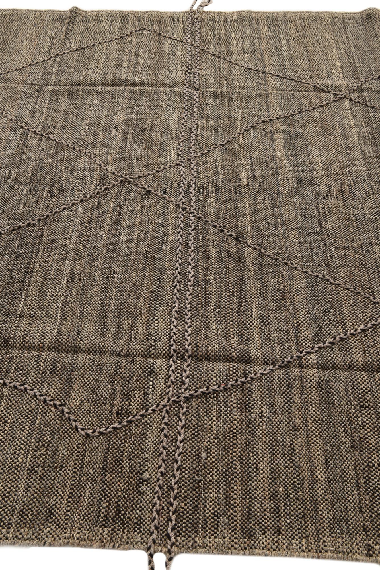 6' 9 x 9' 7 Hand Knotted Moroccan Wool Rug