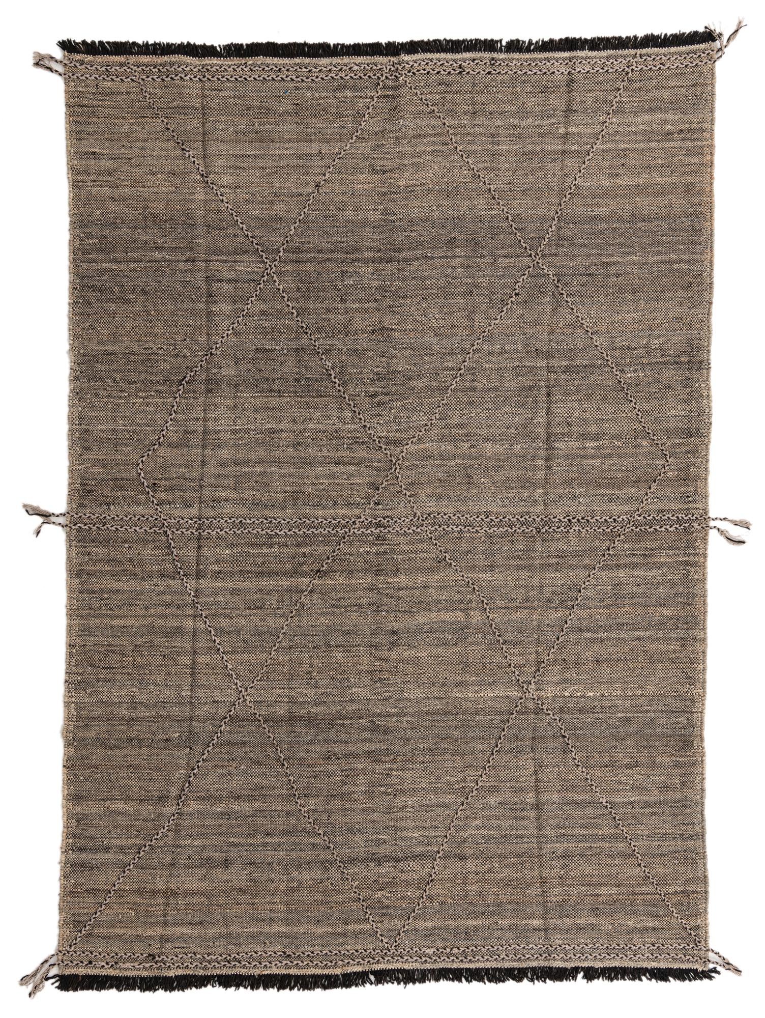 6' 9 x 9' 7 Hand Knotted Moroccan Wool Rug