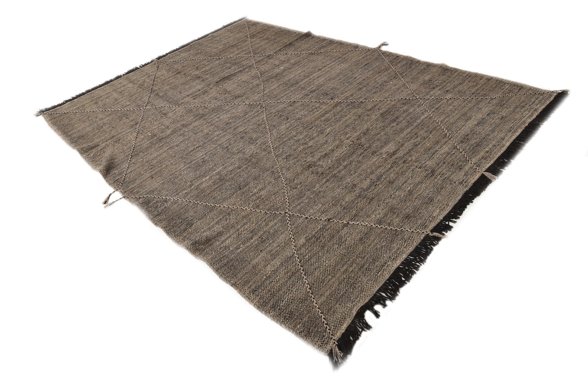6' 9 x 9' 3 Hand Knotted Moroccan Wool Rug