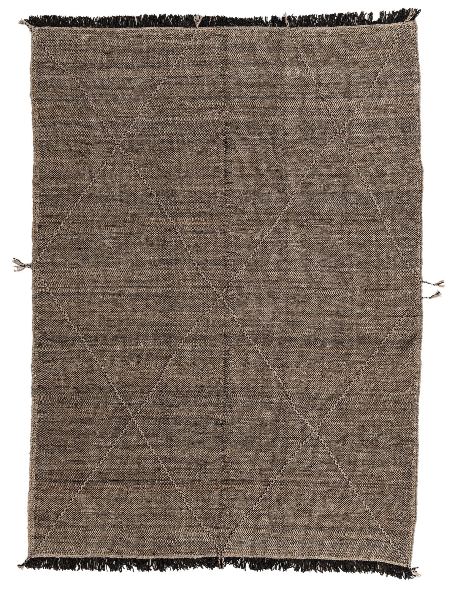 6' 9 x 9' 3 Hand Knotted Moroccan Wool Rug