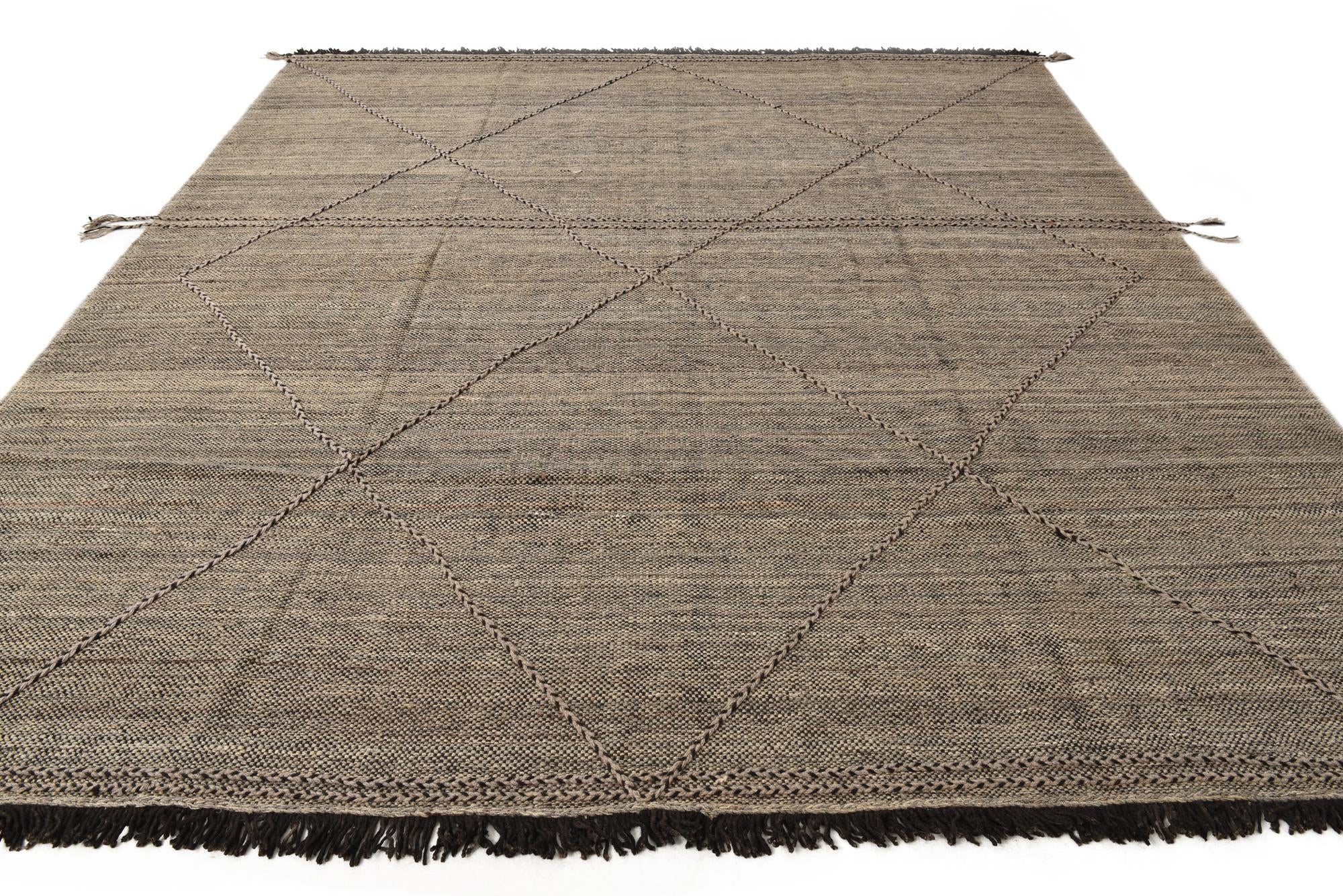 8' 4 x 9' 8 Hand Knotted Moroccan Wool Rug