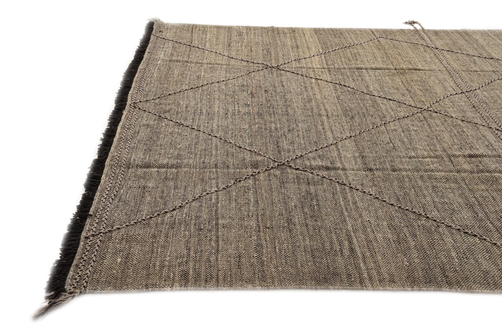 8' 4 x 9' 8 Hand Knotted Moroccan Wool Rug