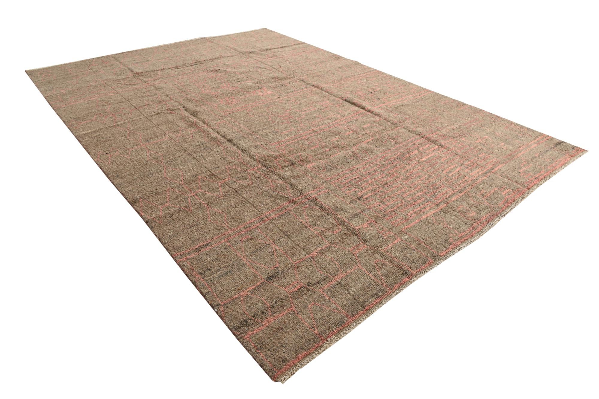 9' 2 x 12' 7 Hand Knotted Moroccan Wool Rug