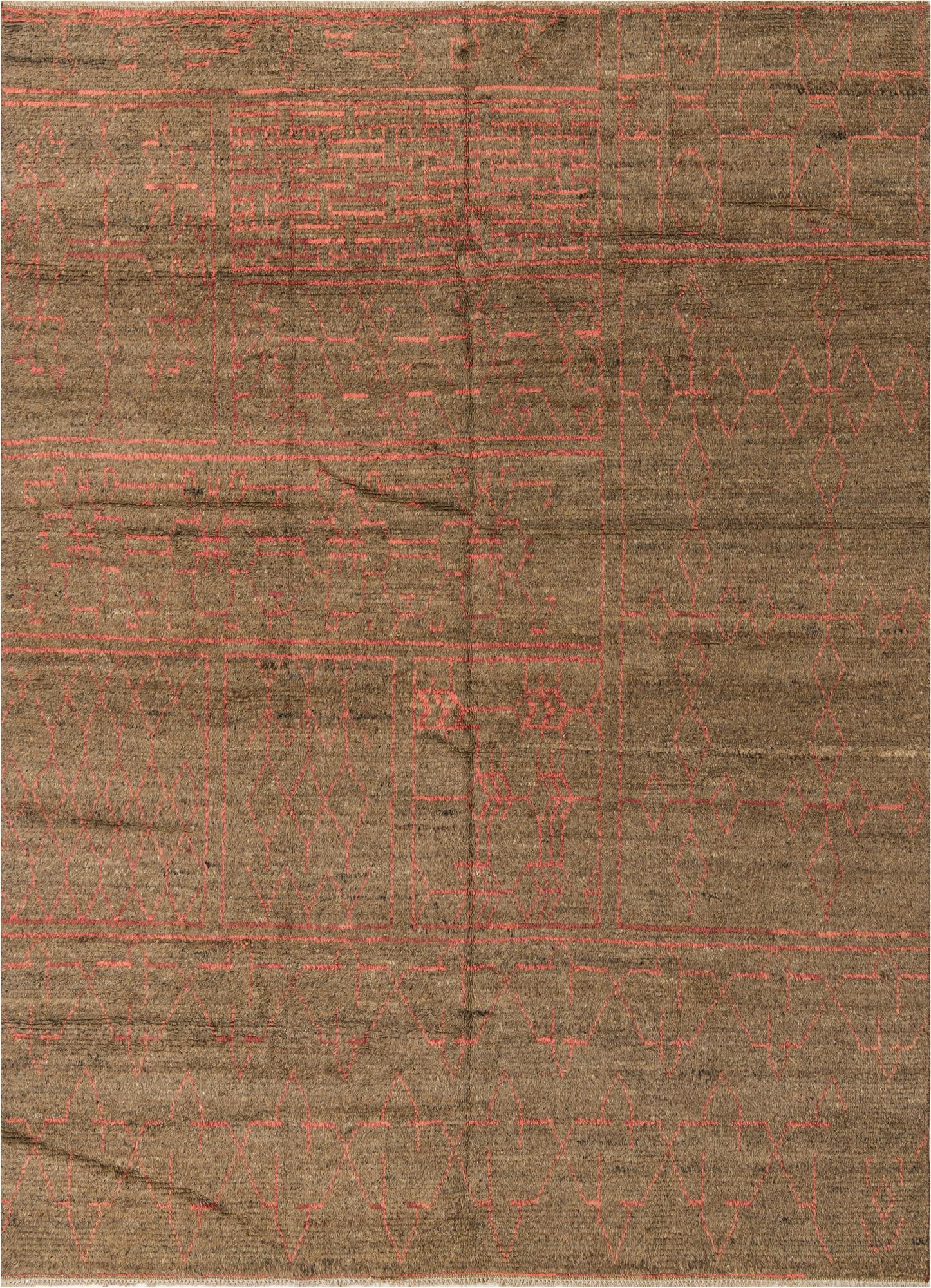 9' 2 x 12' 7 Hand Knotted Moroccan Wool Rug