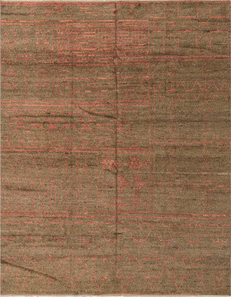 Detail image of 9' 2 x 12' 7 Hand Knotted Moroccan Wool Rug