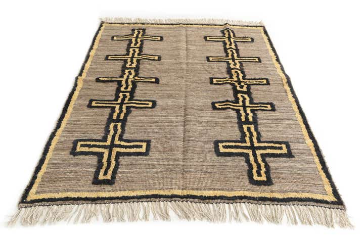 5' 1 x 6' 10 Hand Knotted Moroccan Wool Rug