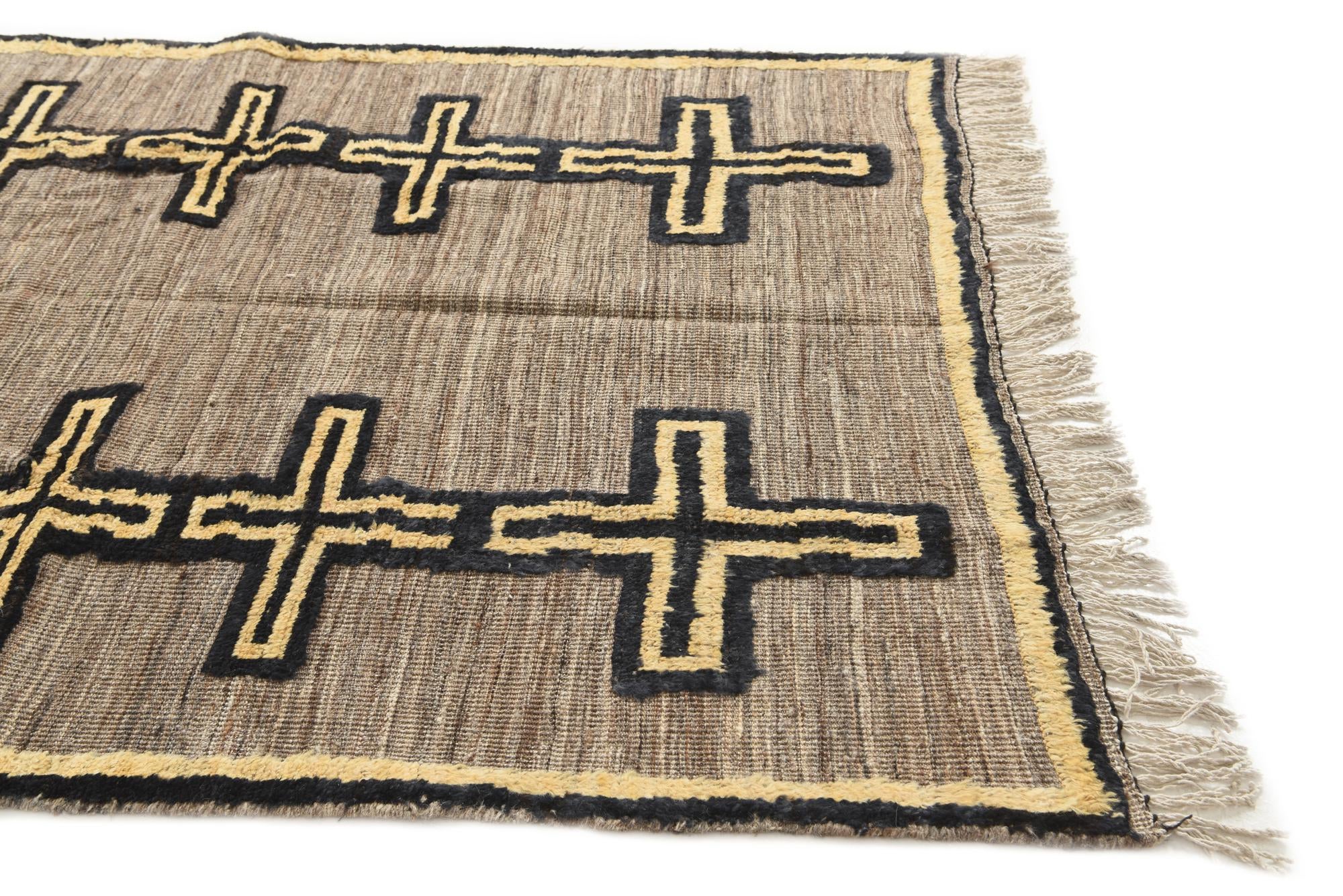 5' 1 x 6' 10 Hand Knotted Moroccan Wool Rug