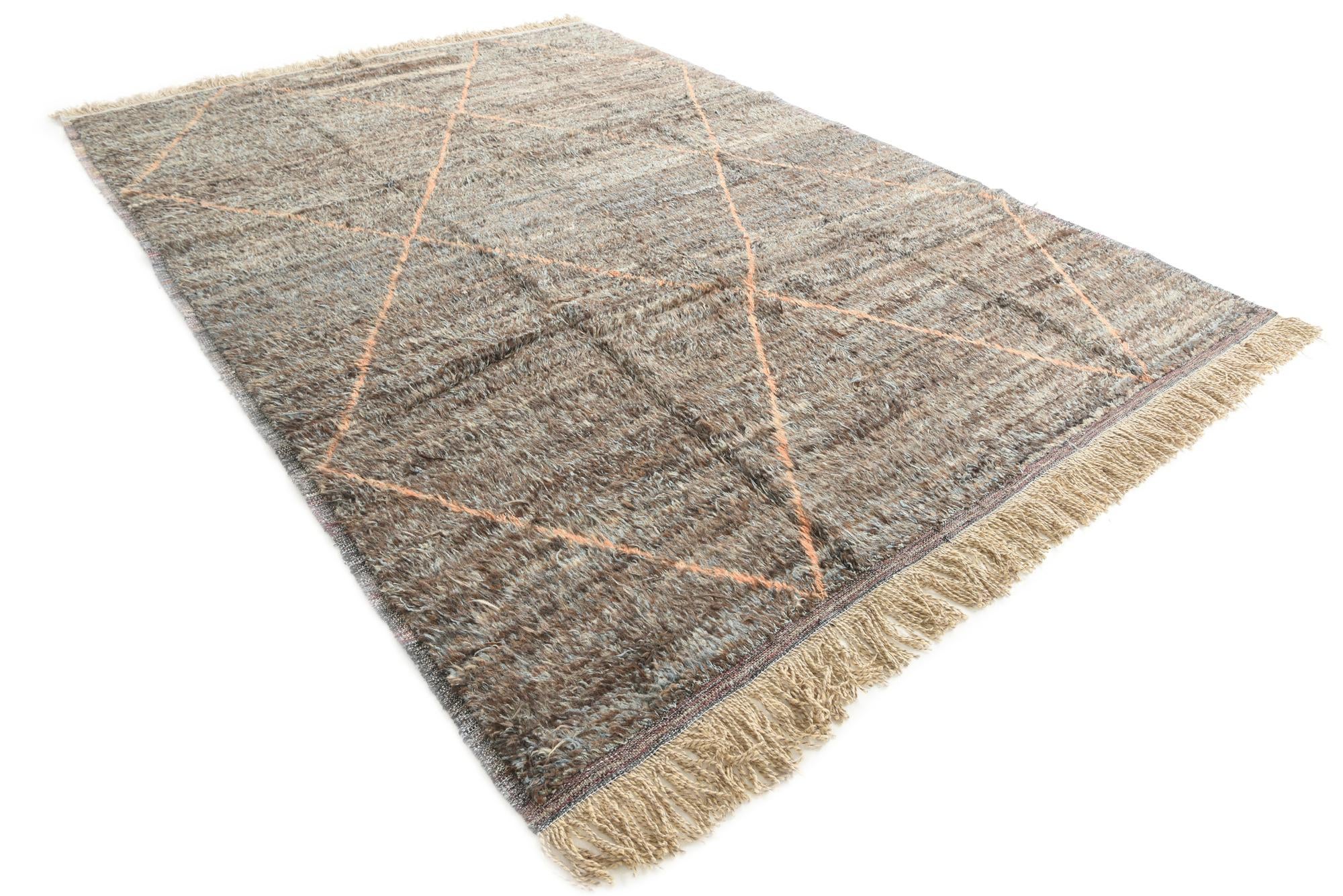 9' x 12' 7 Hand Knotted Moroccan Wool Rug