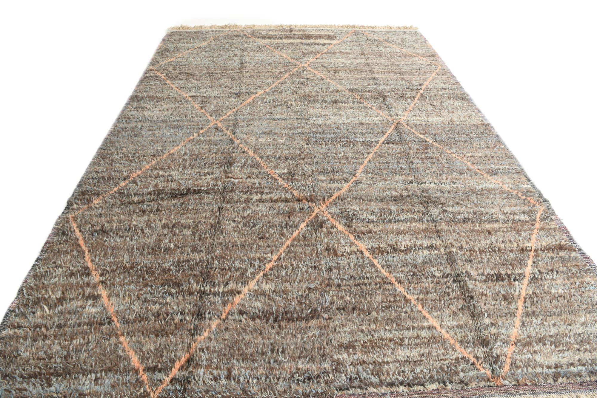 9' x 12' 7 Hand Knotted Moroccan Wool Rug