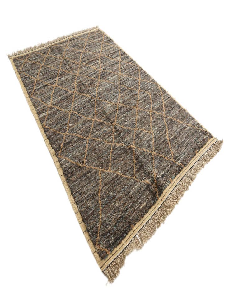 Detail image of 6' 4 x 9' 4 Hand Knotted Moroccan Wool Rug