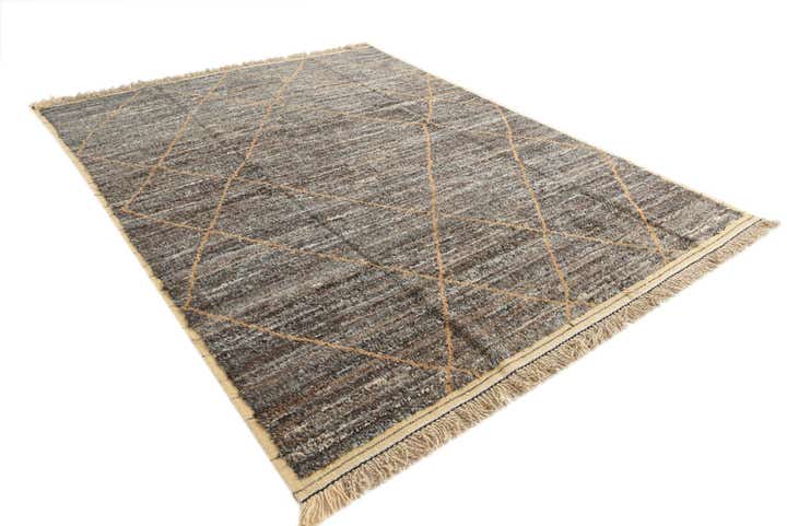 8' x 10' 4 Hand Knotted Moroccan Wool Rug