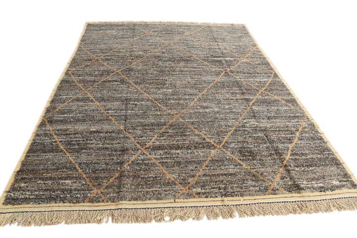 8' x 10' 4 Hand Knotted Moroccan Wool Rug