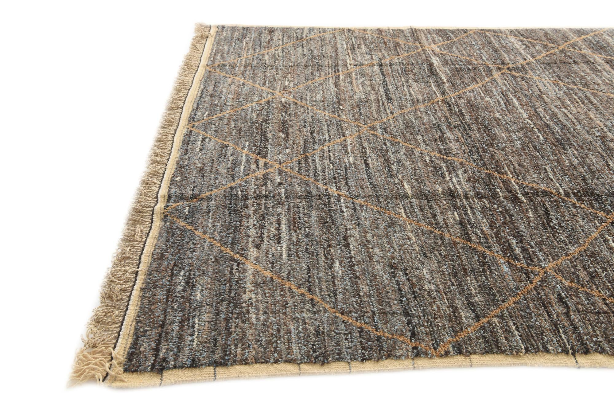 8' x 10' 4 Hand Knotted Moroccan Wool Rug