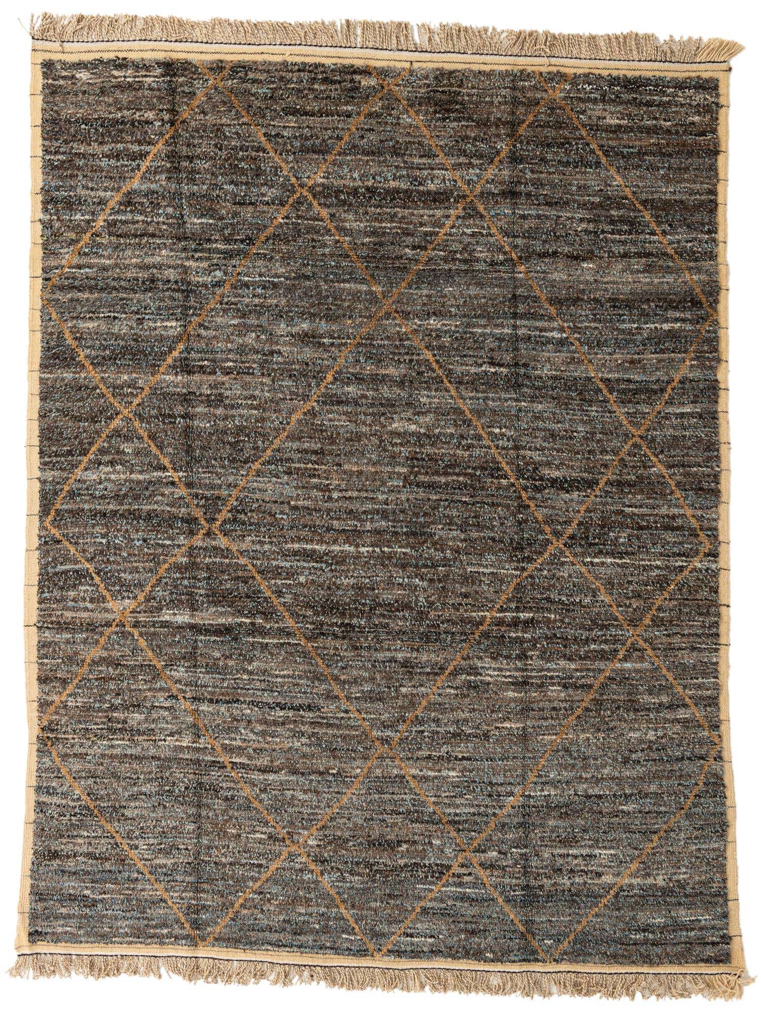 8' x 10' 4 Hand Knotted Moroccan Wool Rug