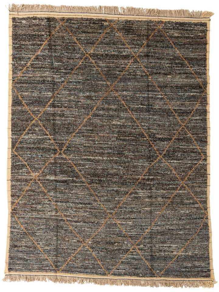 8' x 10' 4 Hand Knotted Moroccan Wool Rug