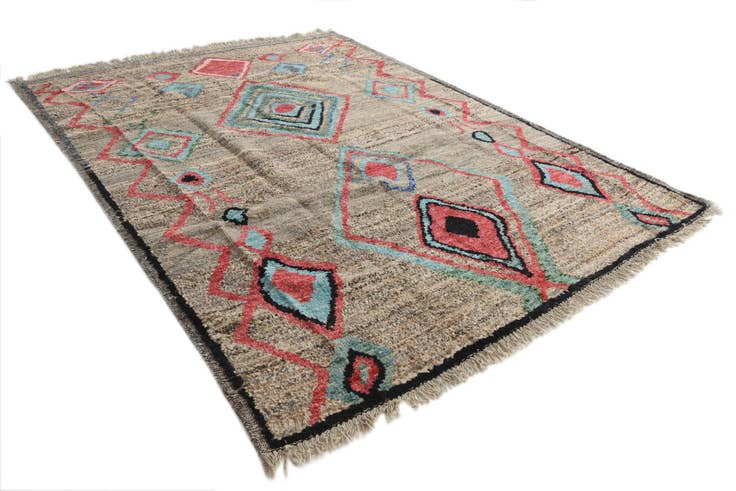 Detail image of 8' 1 x 11' Hand Knotted Moroccan Wool Rug