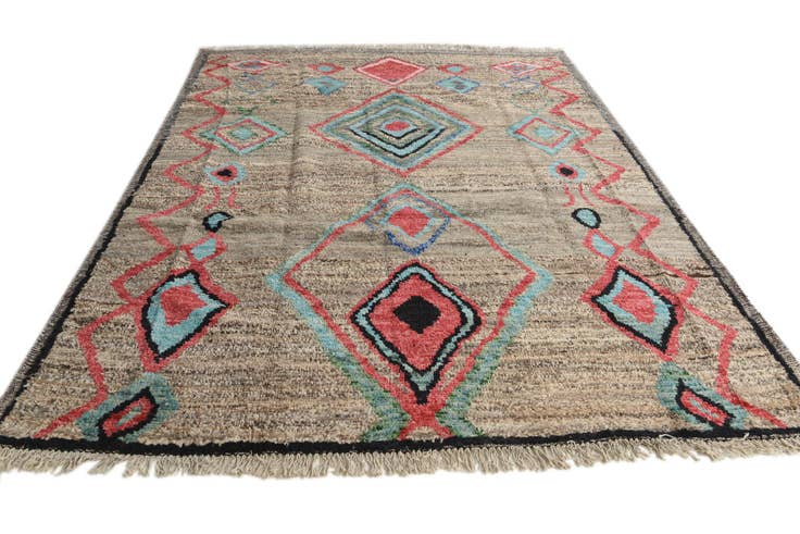 Detail image of 8' 1 x 11' Hand Knotted Moroccan Wool Rug