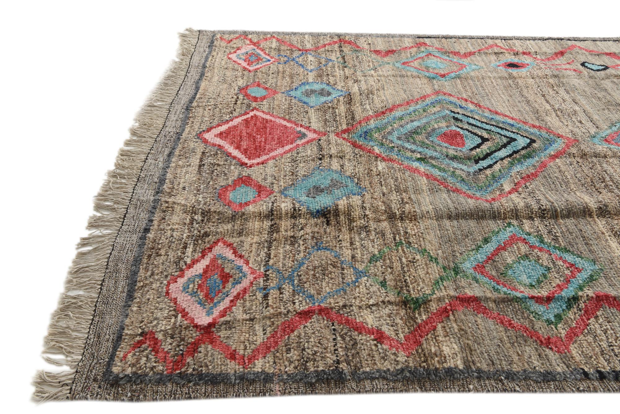 8' 1 x 11' Hand Knotted Moroccan Wool Rug