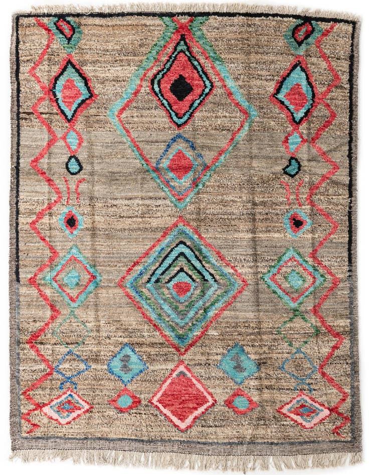 Detail image of 8' 1 x 11' Hand Knotted Moroccan Wool Rug