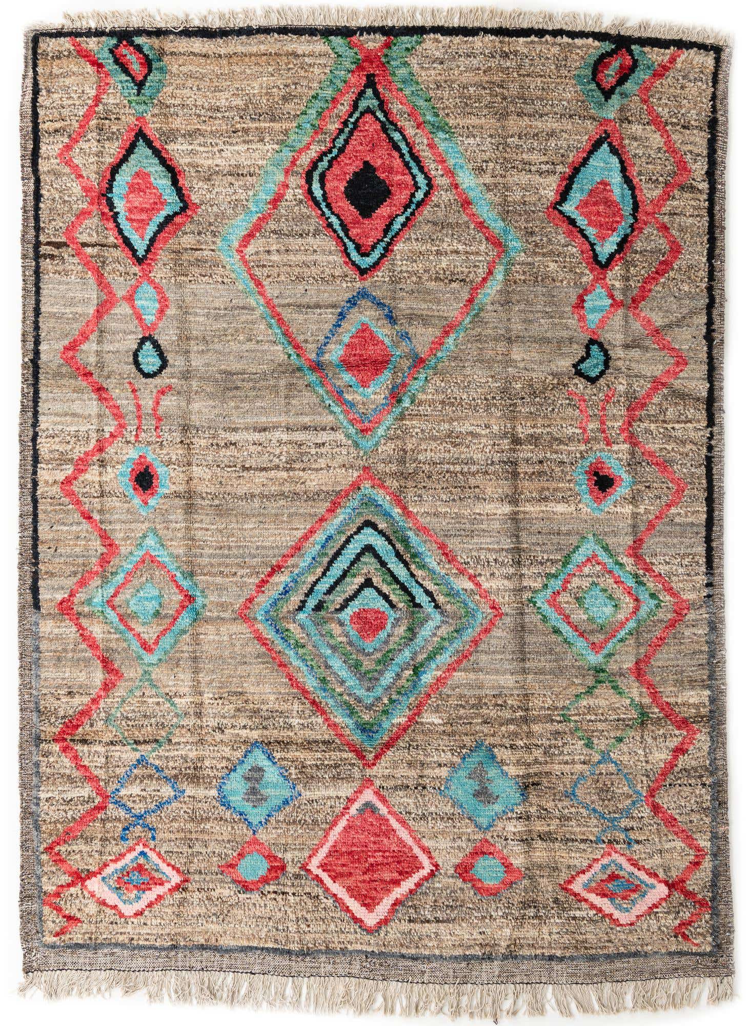8' 1 x 11' Hand Knotted Moroccan Wool Rug