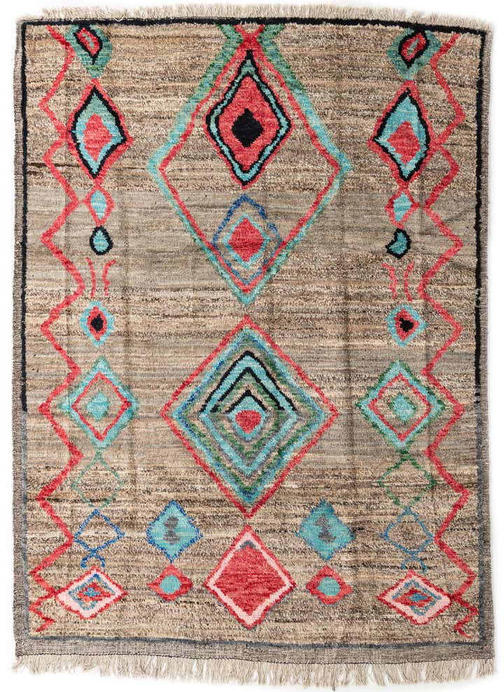 8' 1 x 11' Hand Knotted Moroccan Wool Rug