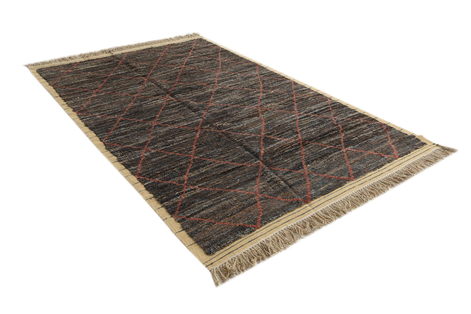 6' 2 x 9' 6 Hand Knotted Moroccan Wool Rug