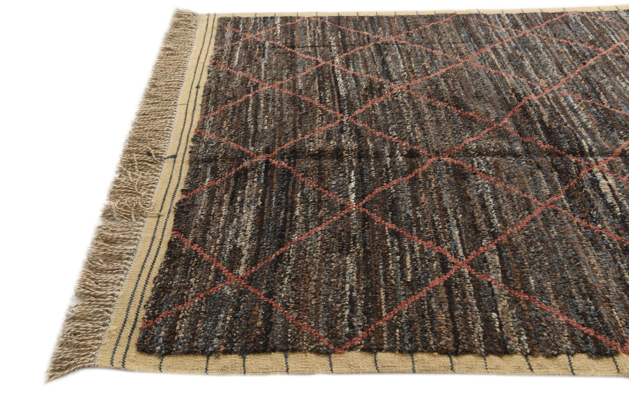 6' 2 x 9' 6 Hand Knotted Moroccan Wool Rug